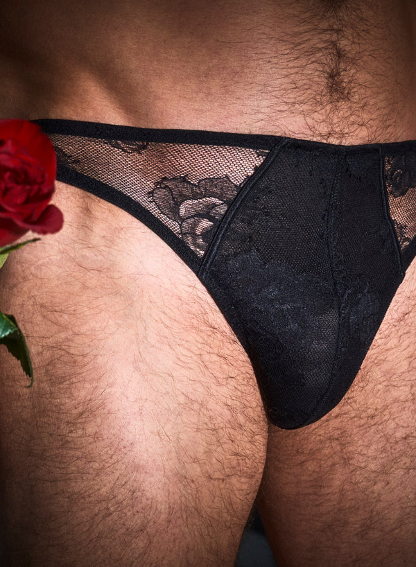 Men's Bouquet Lace Thong-black | Fleur du Mal