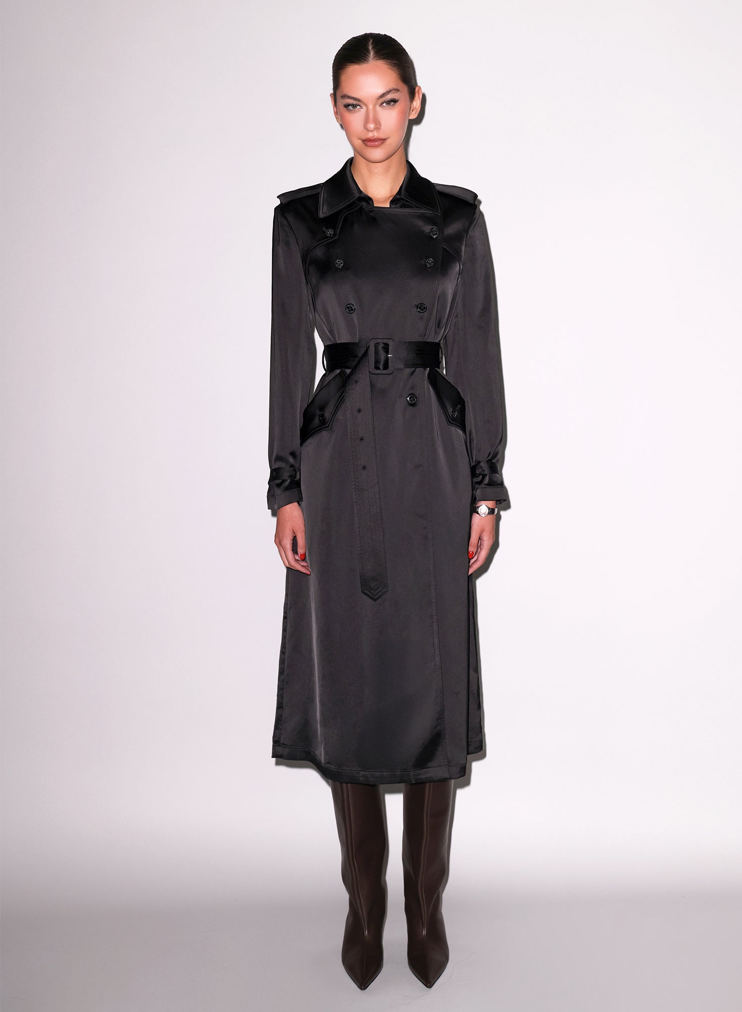 Fleur du Mal | Luxe Trench Coat | Black