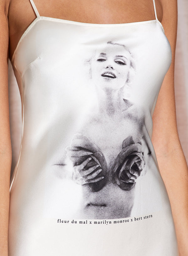 Marilyn Printed Midi Slip-blush bombshell | Fleur du Mal