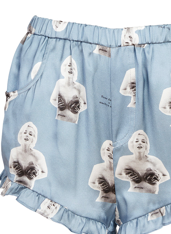 Marilyn Ruffle Shorts-marilyn rose print | Fleur du Mal
