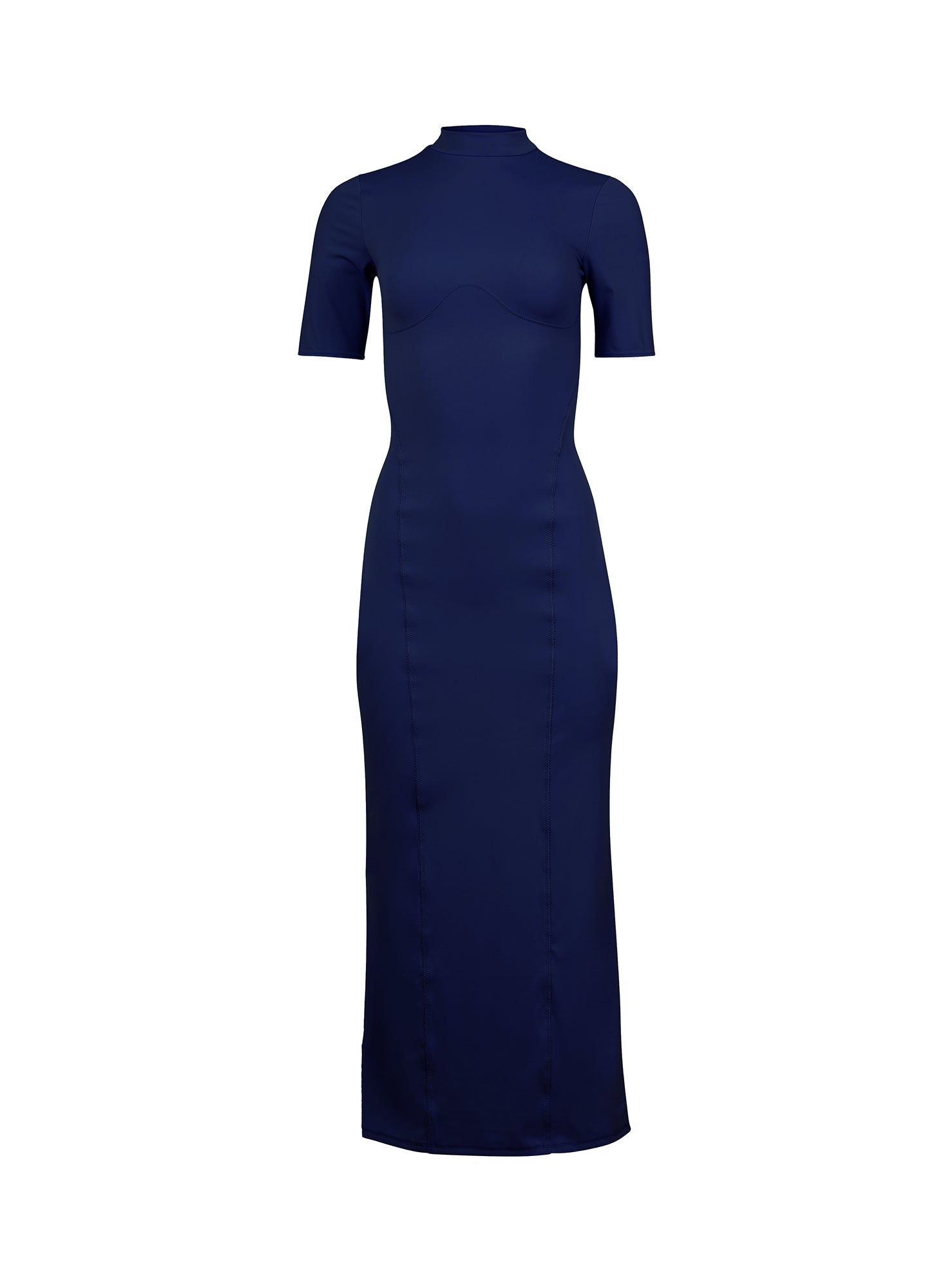 Sleek Jersey Mockneck dress
