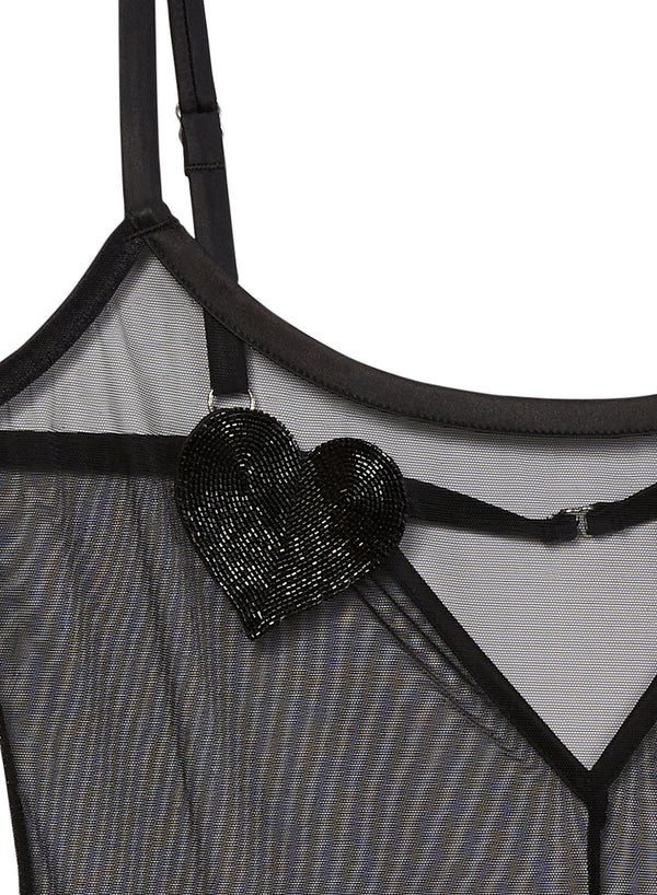 Queen of Hearts Bodysuit-black | Fleur du Mal