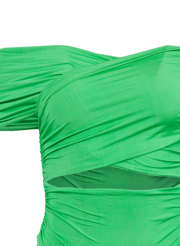 Wrap Front Bodysuit-peridot | Fleur du Mal