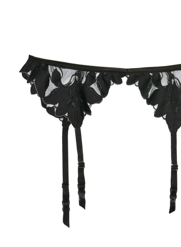 Lily Embroidery Garter Belt-black | Fleur du Mal