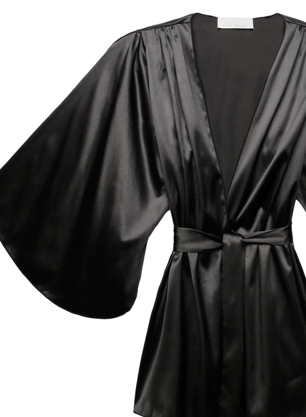 Angel Sleeve Robe-black | Fleur du Mal