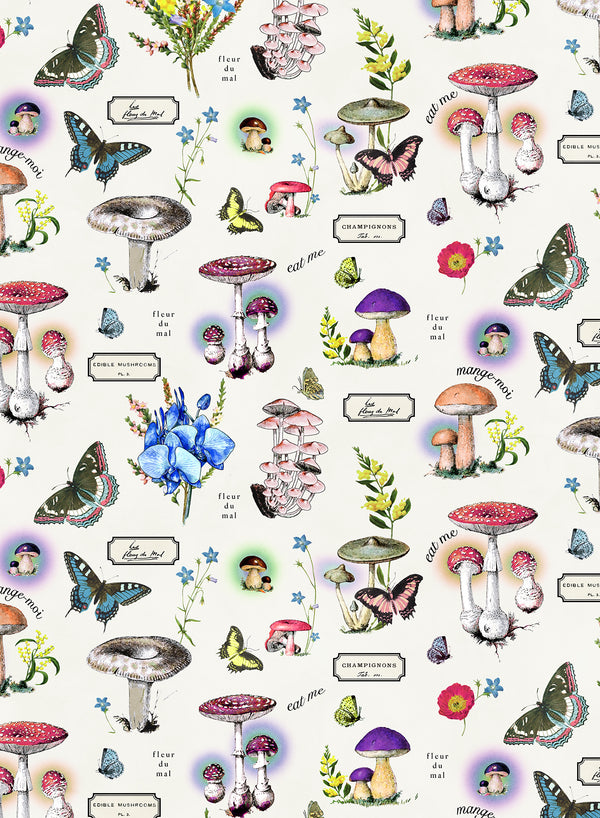 Magical Mushroom Short Sleeve PJ Top-ivory mushroom print | Fleur du Mal