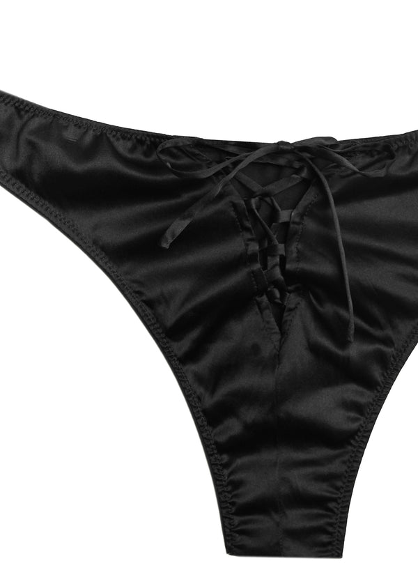 Laced Up Luxe Cheeky-black | Fleur du Mal