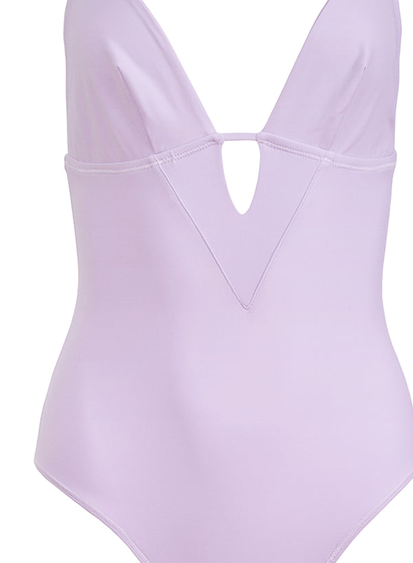 V Neck Bodysuit-light lilac | Fleur du Mal