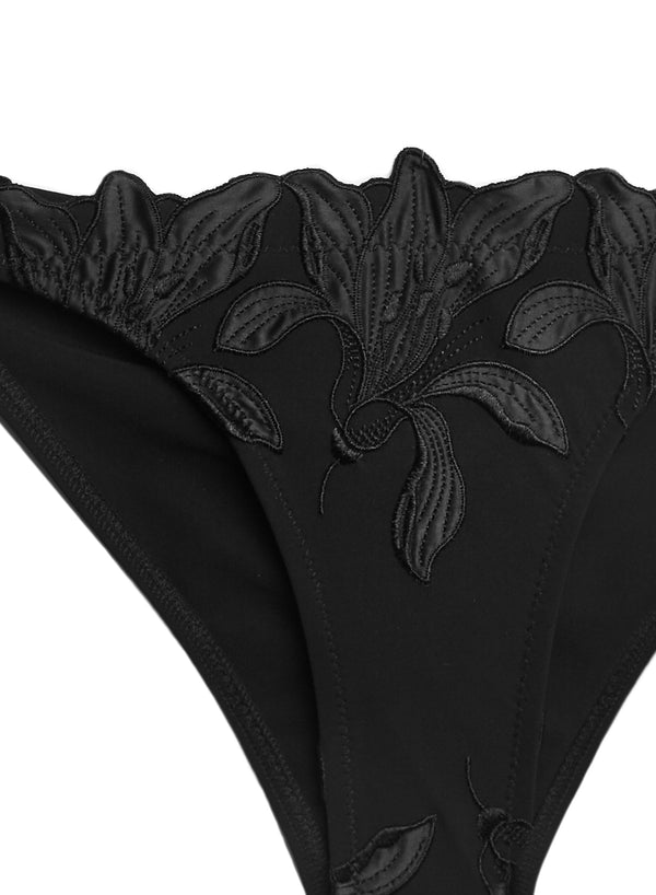 Lily Grommet Bikini Bottom-black | Fleur du Mal