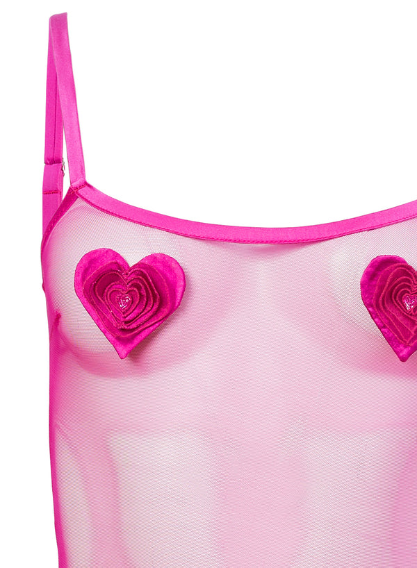 Queen of Hearts Bodysuit-ultra pink | Fleur du Mal