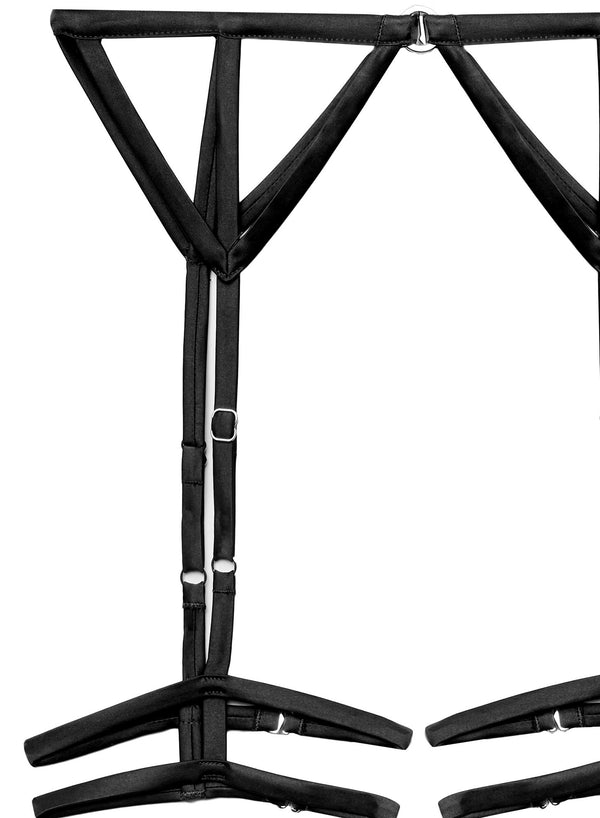 Strappy Bondage Garter Belt-black | Fleur du Mal