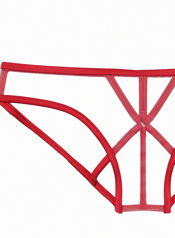 Strappy Bondage Panty-rouge | Fleur du Mal