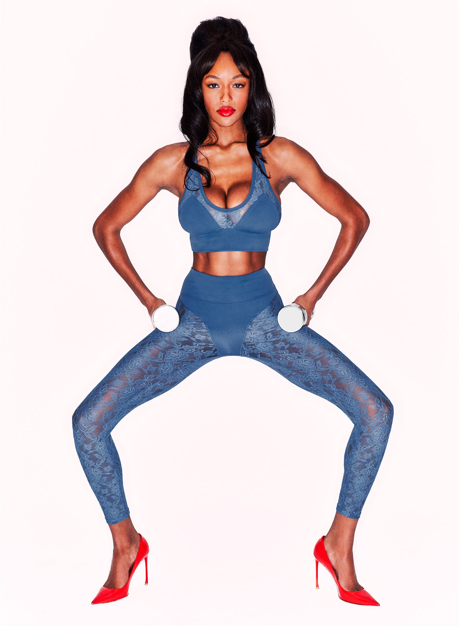 Le Stretch Lace Sports Bra- blue- Fleur du Mal