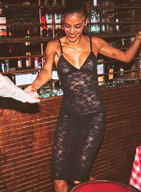 Le Stretch Lace Slip Dress | Fleur du Mal Black / XS Le Stretch Lace Slip Dress | Fleur du Mal Black / XS
