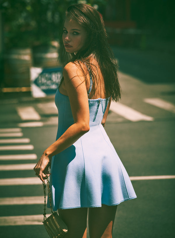 Flared Corset Dress-baby lavender | Fleur du Mal