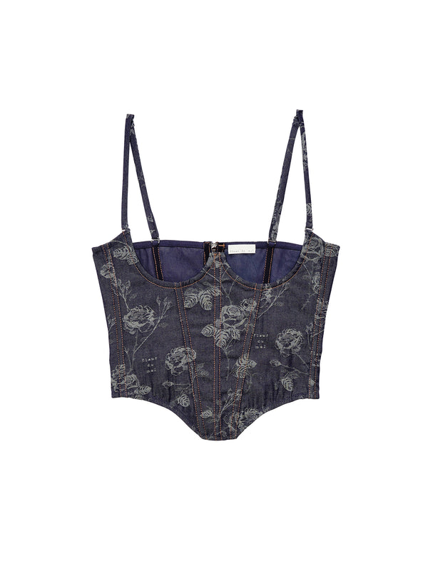 Floral jacquard - No Cup Floral Jacquard Bustier | Fleur du Mal