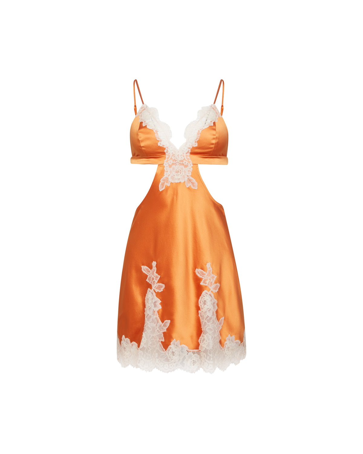 Silk & Lace Cutout Mini Slip
