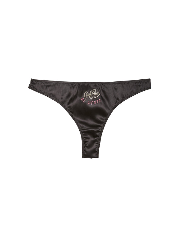 Black - Al Dente Luxe Thong | Fleur du Mal