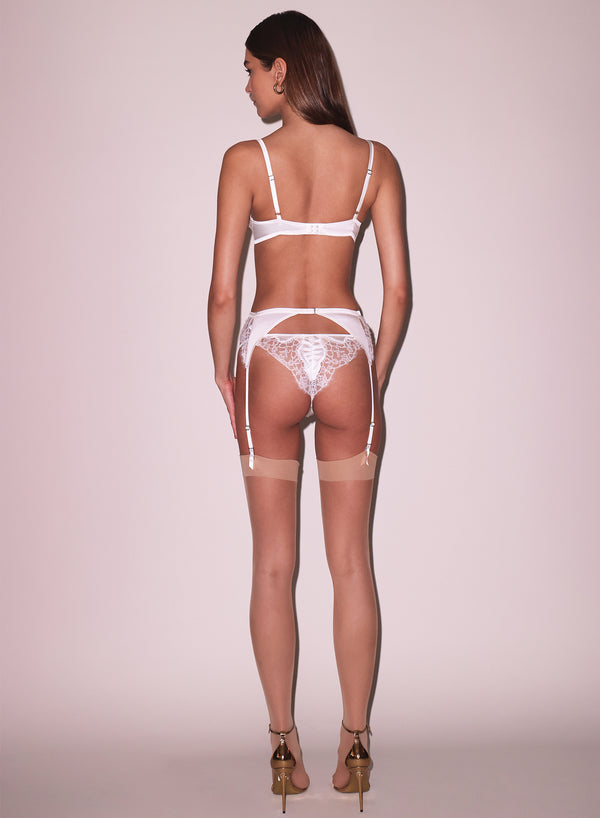 Ivory - Daphne Lace Garter Belt | Fleur du Mal