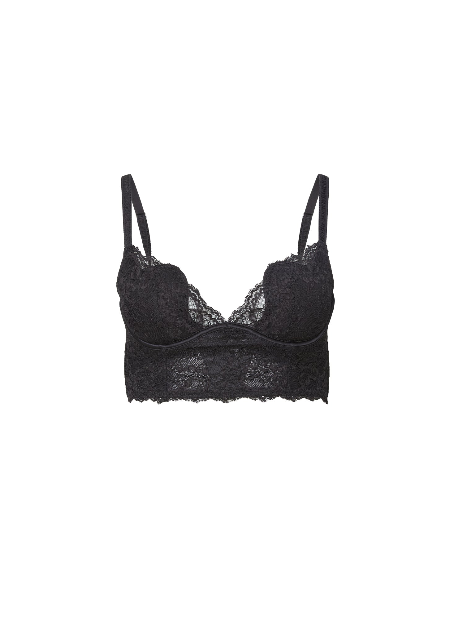 Bianca Lace Seduce U-Plunge Longline-black- Fleur du Mal-flat