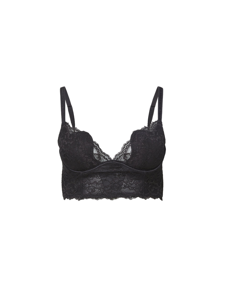 Black - Bianca Lace Seduce U-Plunge Longline | Fleur du Mal