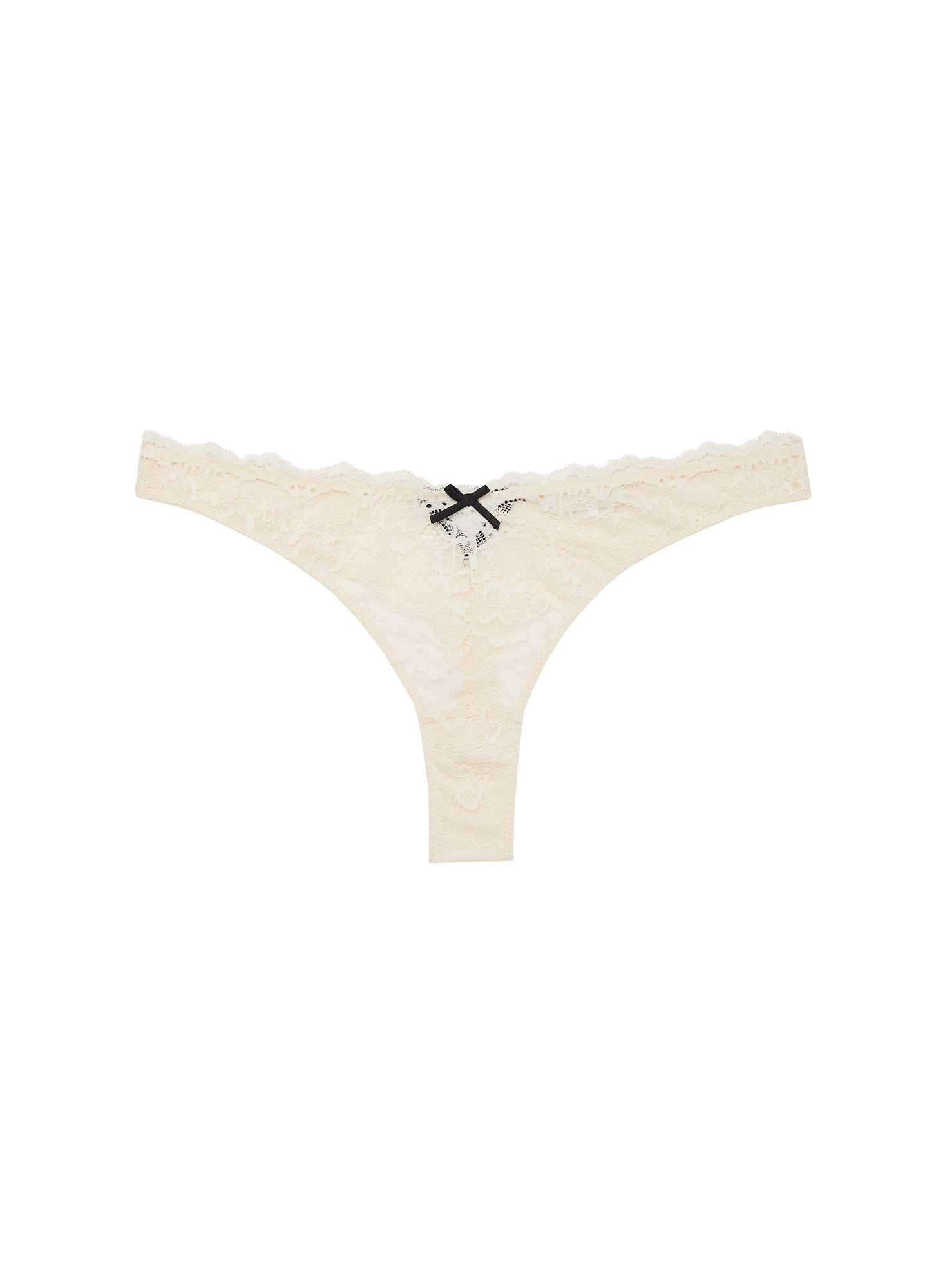 Bianca Lace Thong-Linen Beige- Fleur du Mal-flat