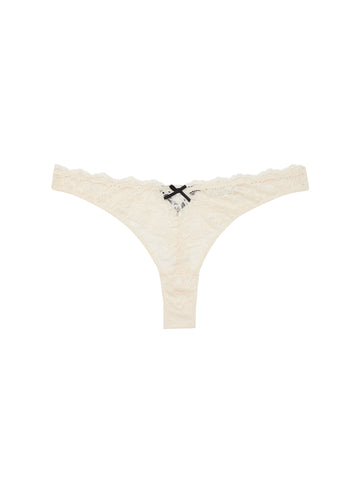 Bianca Lace Thong-Linen Beige- Fleur du Mal-flat