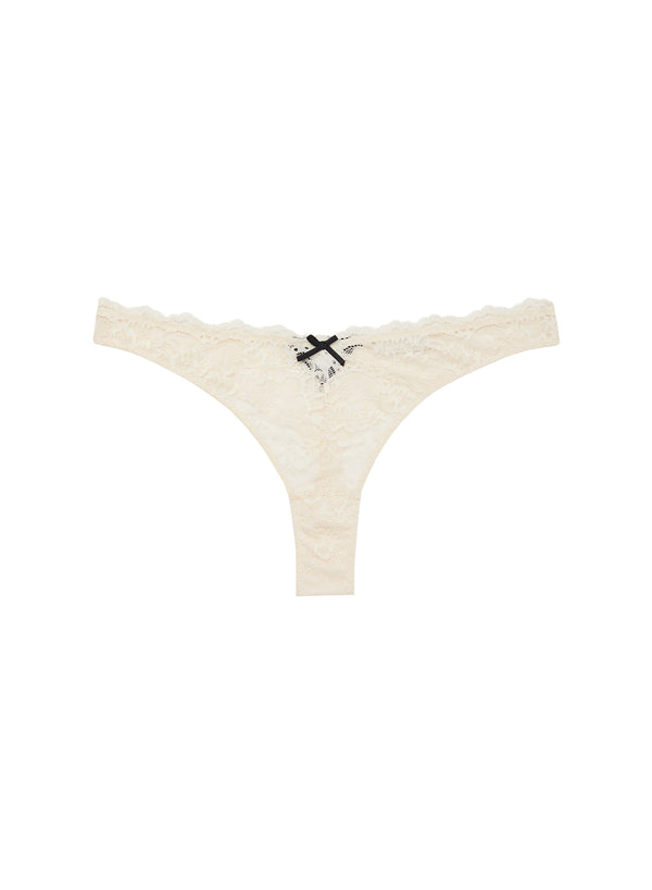 Linen beige - Bianca Lace Thong | Fleur du Mal