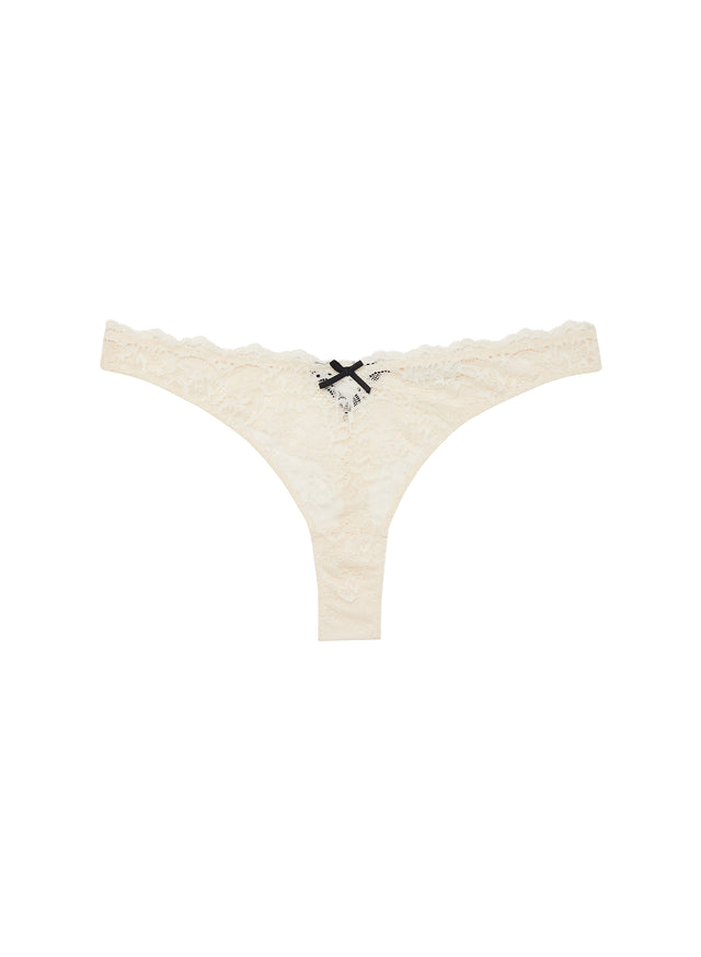 Linen beige - Bianca Lace Thong | Fleur du Mal