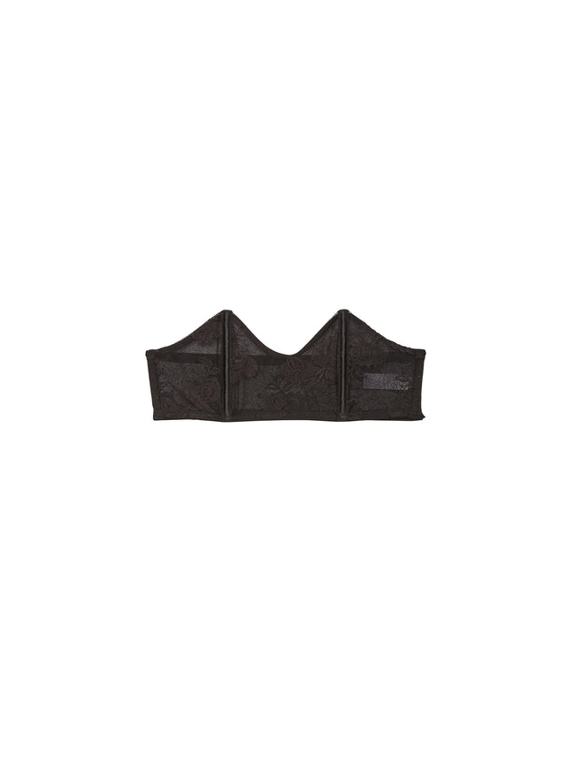 Black - Bouquet Lace Bandeau Bra | Fleur du Mal