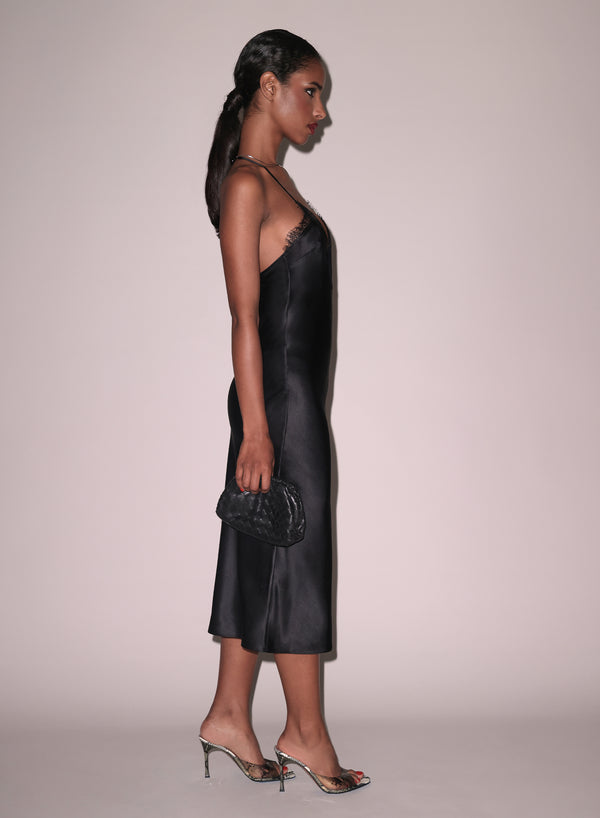 Black - Buckle T-Strap Dress | Fleur du Mal