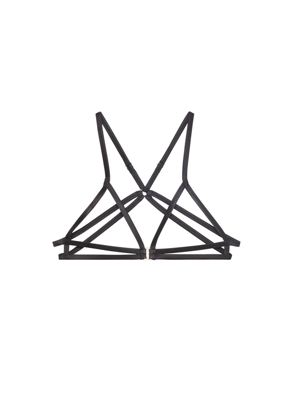 Black - Caged Triangle Bra | Fleur du Mal