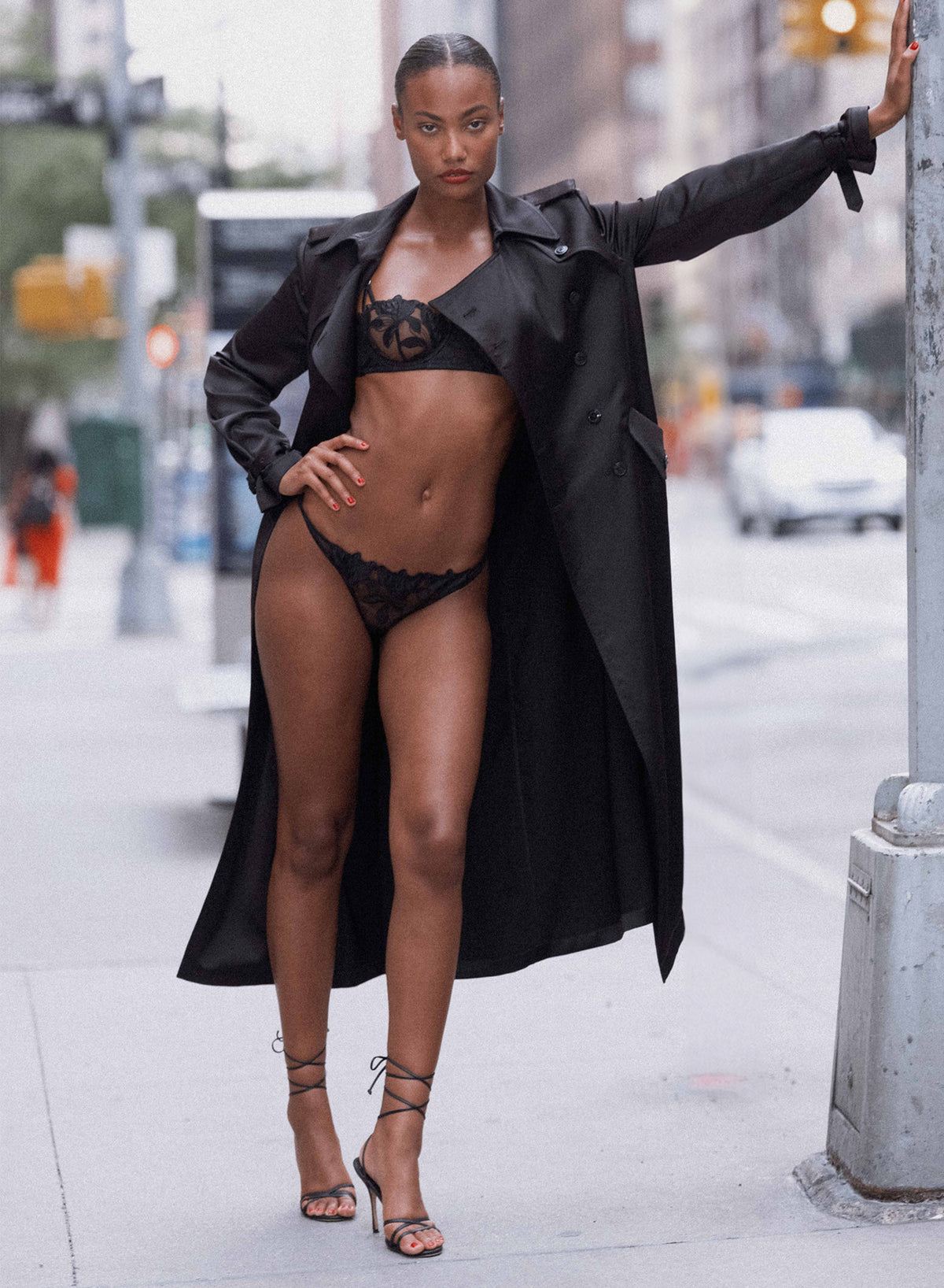 Luxe Trench Coat-black