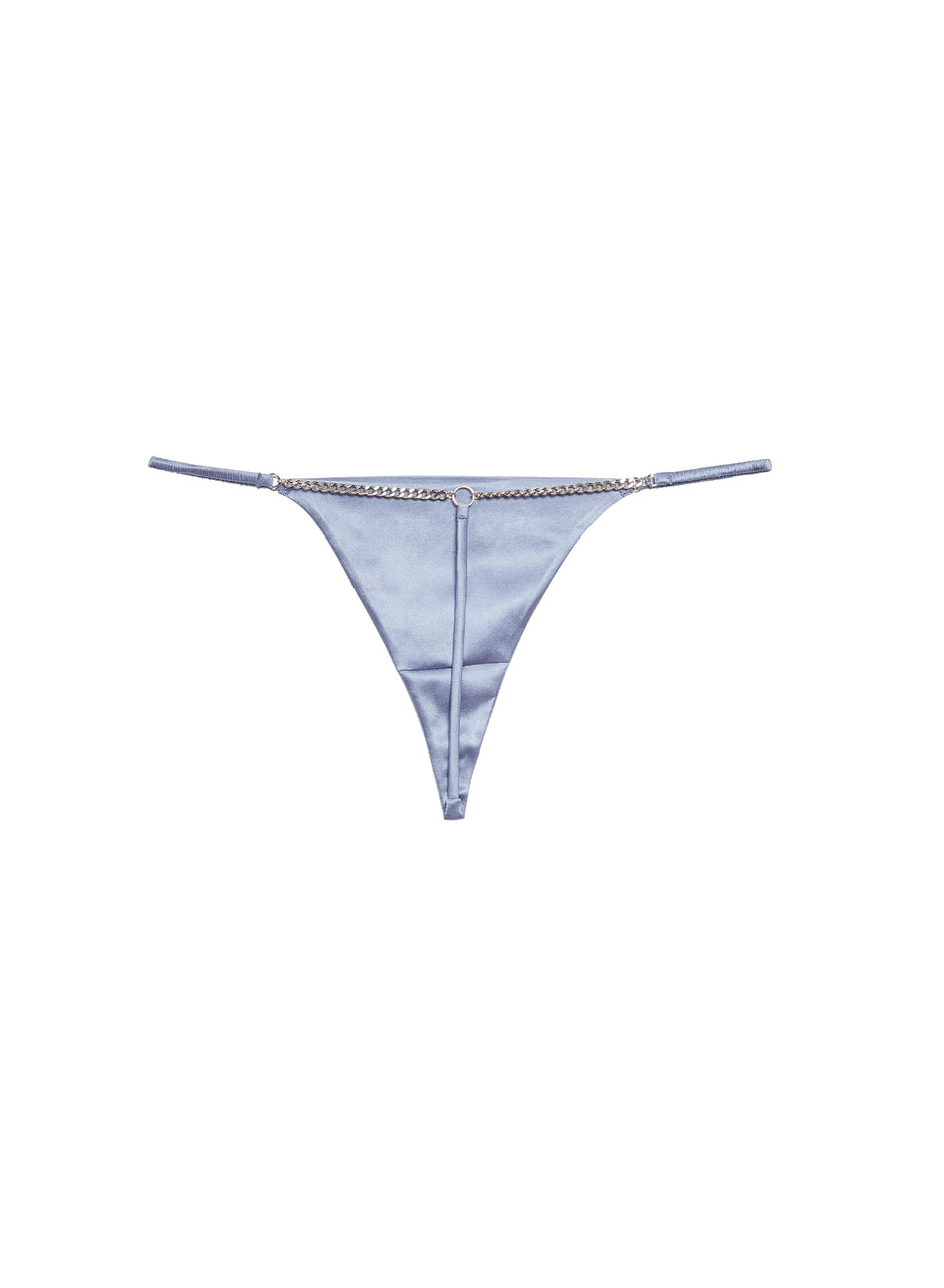 Denim blue - Chain Luxe V-String | Fleur du Mal