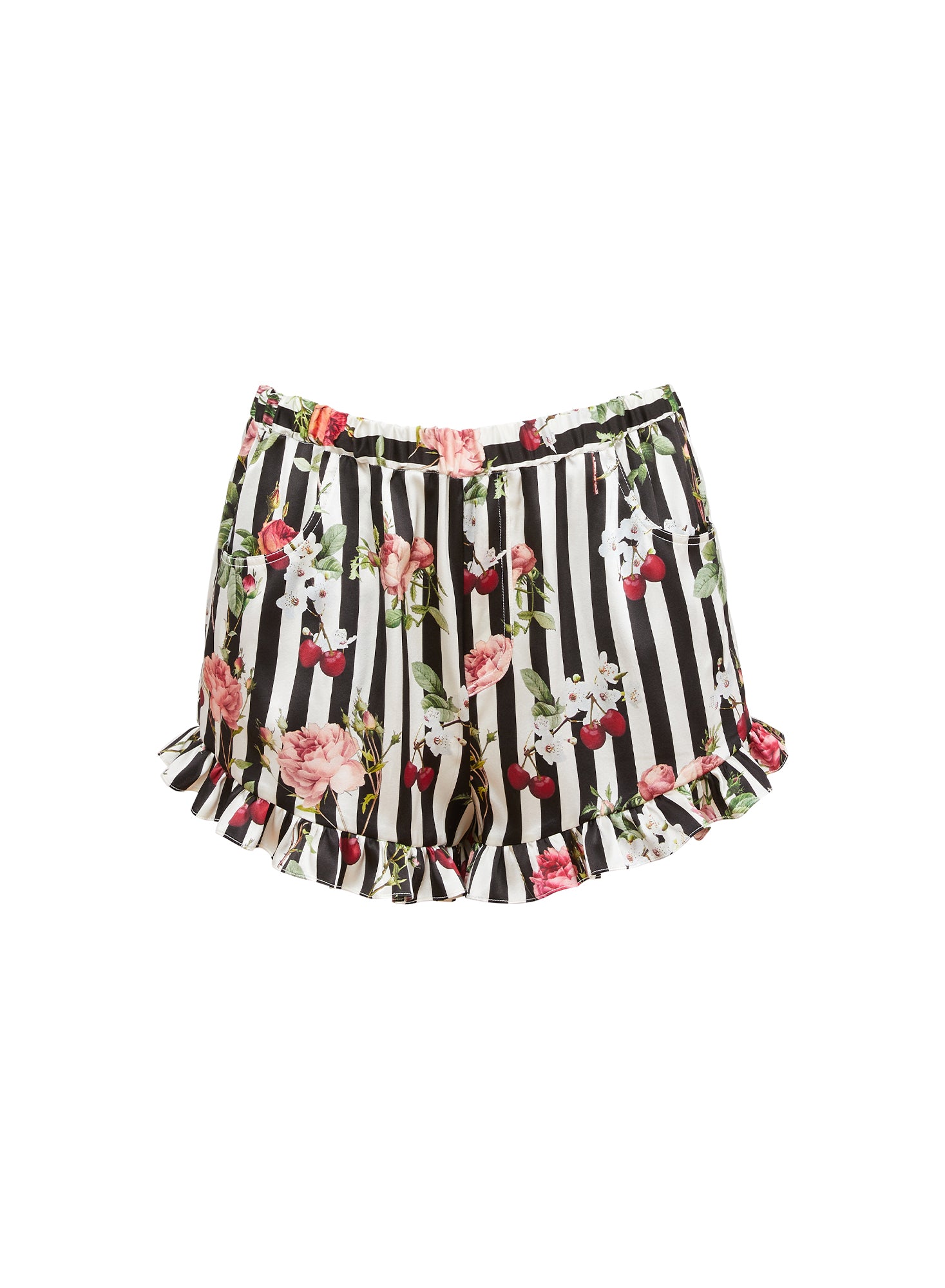 flatlay of Roses & Cherries pj shorts