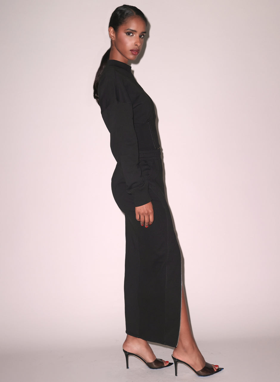 Black - Unzip Me Maxi Skirt | Fleur du Mal