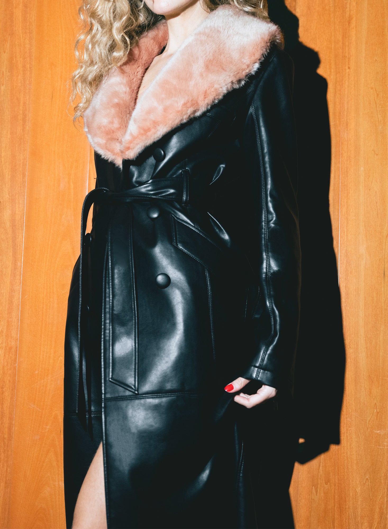Vegan Leather & Fur Coat- fleur du mal