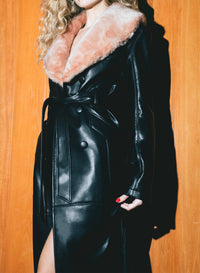 Vegan Leather & Fur Coat- fleur du mal