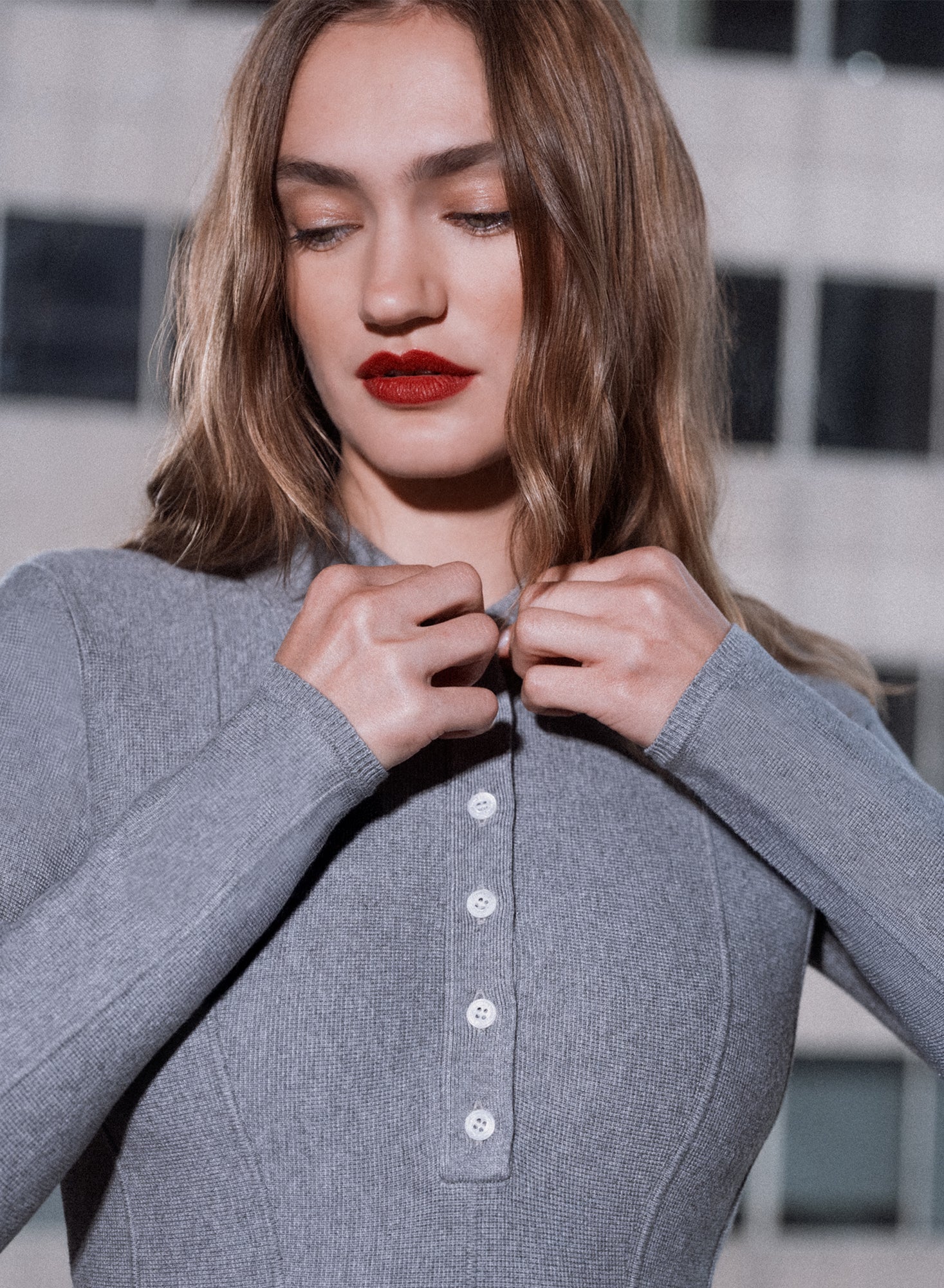 Henley dress grey