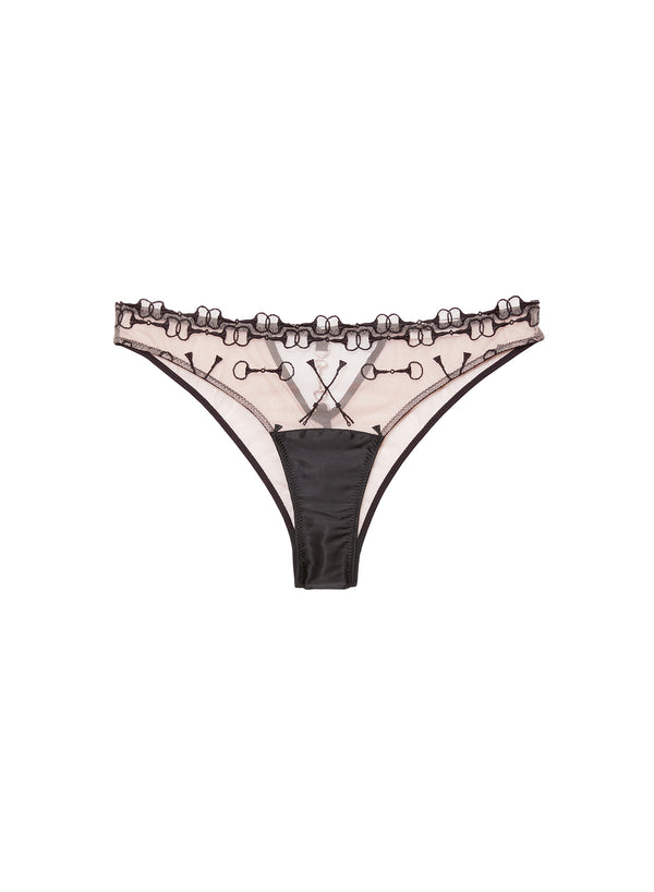 Black - Equestrian Embroidery Cheeky | Fleur du Mal