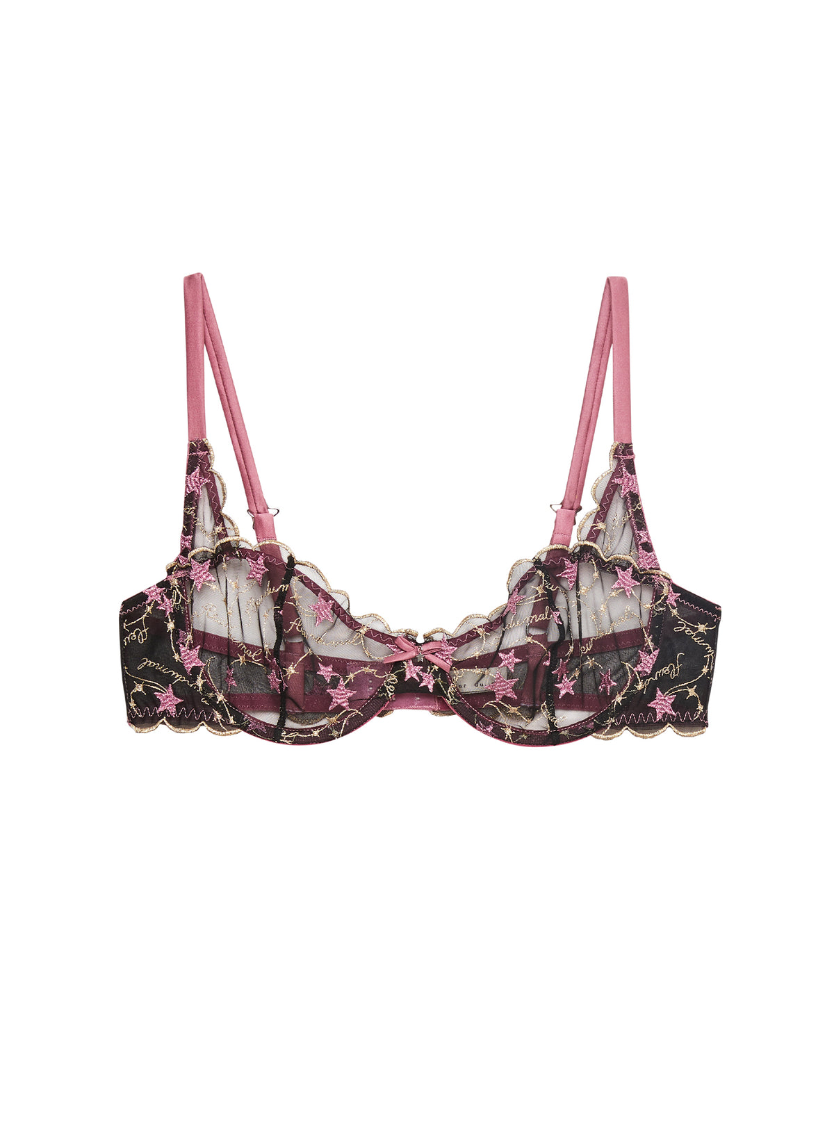 Étoile Embroidery Balconette Bra-pink truffle- Fleur du Mal-flat