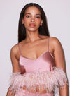 body- Feather Cropped Cami in rose pink- Fleur du Mal