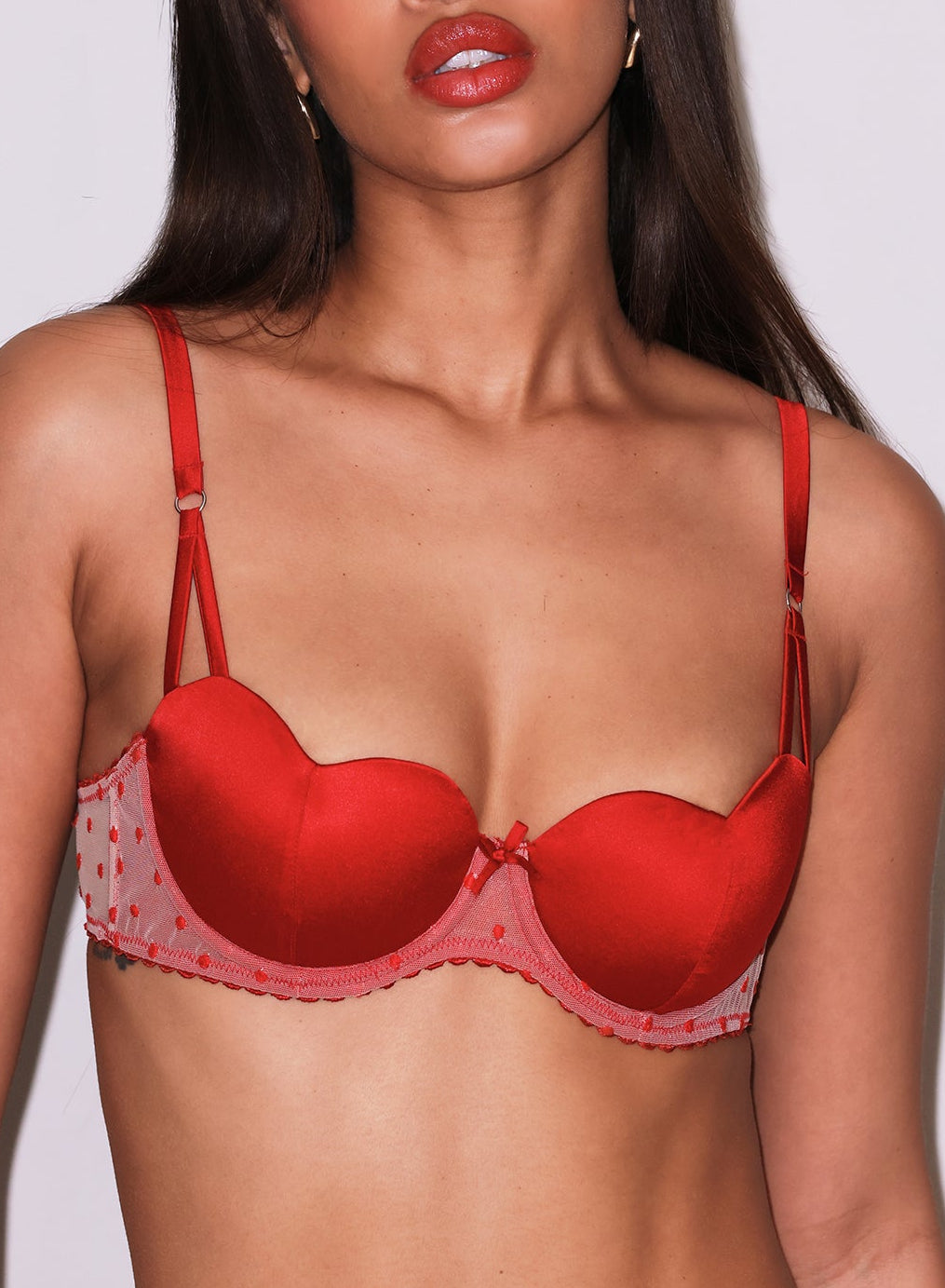 Amour Balconette Bra in red- Fleur du Mal