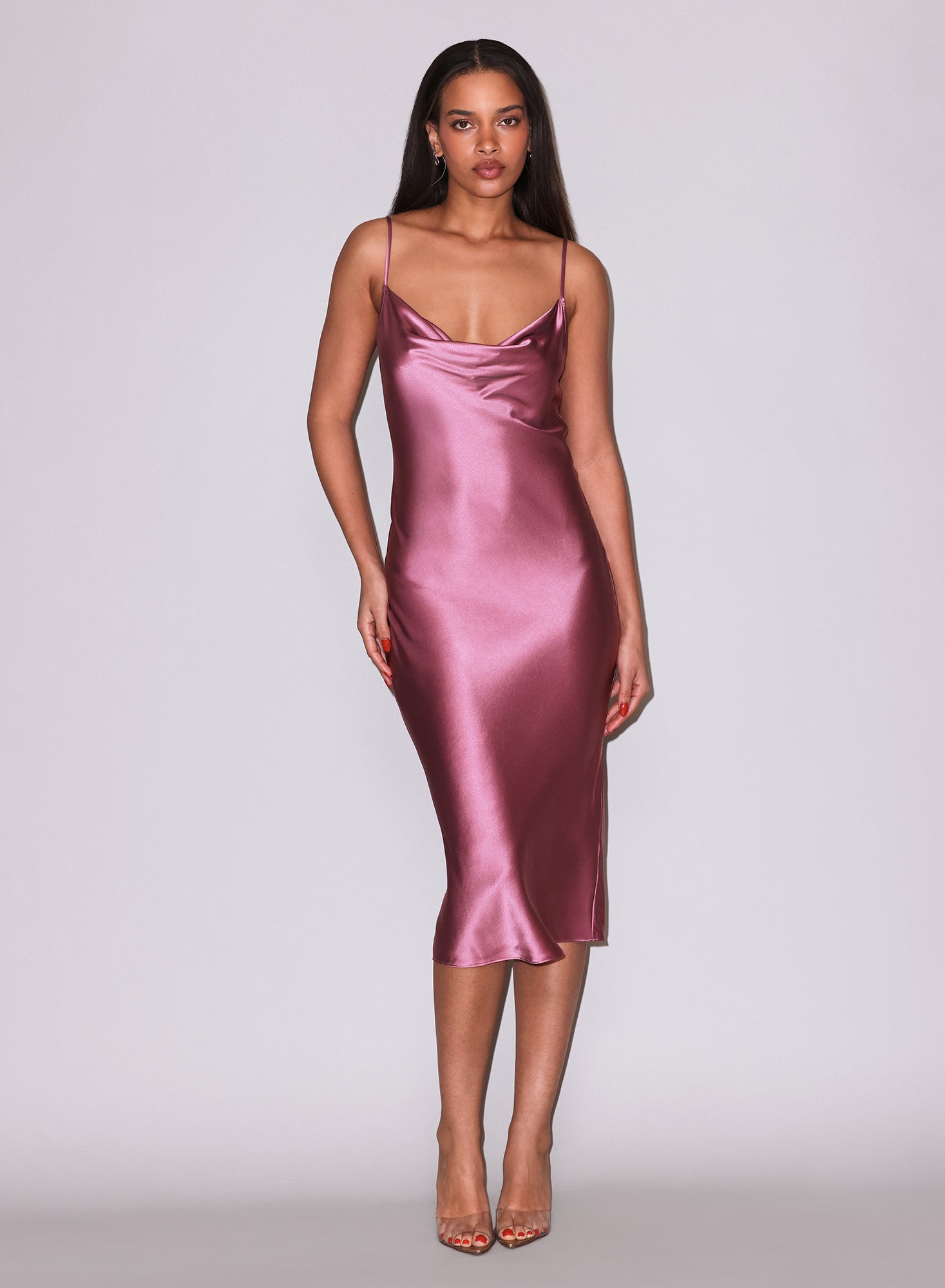 Silk Cowl Slip Dress