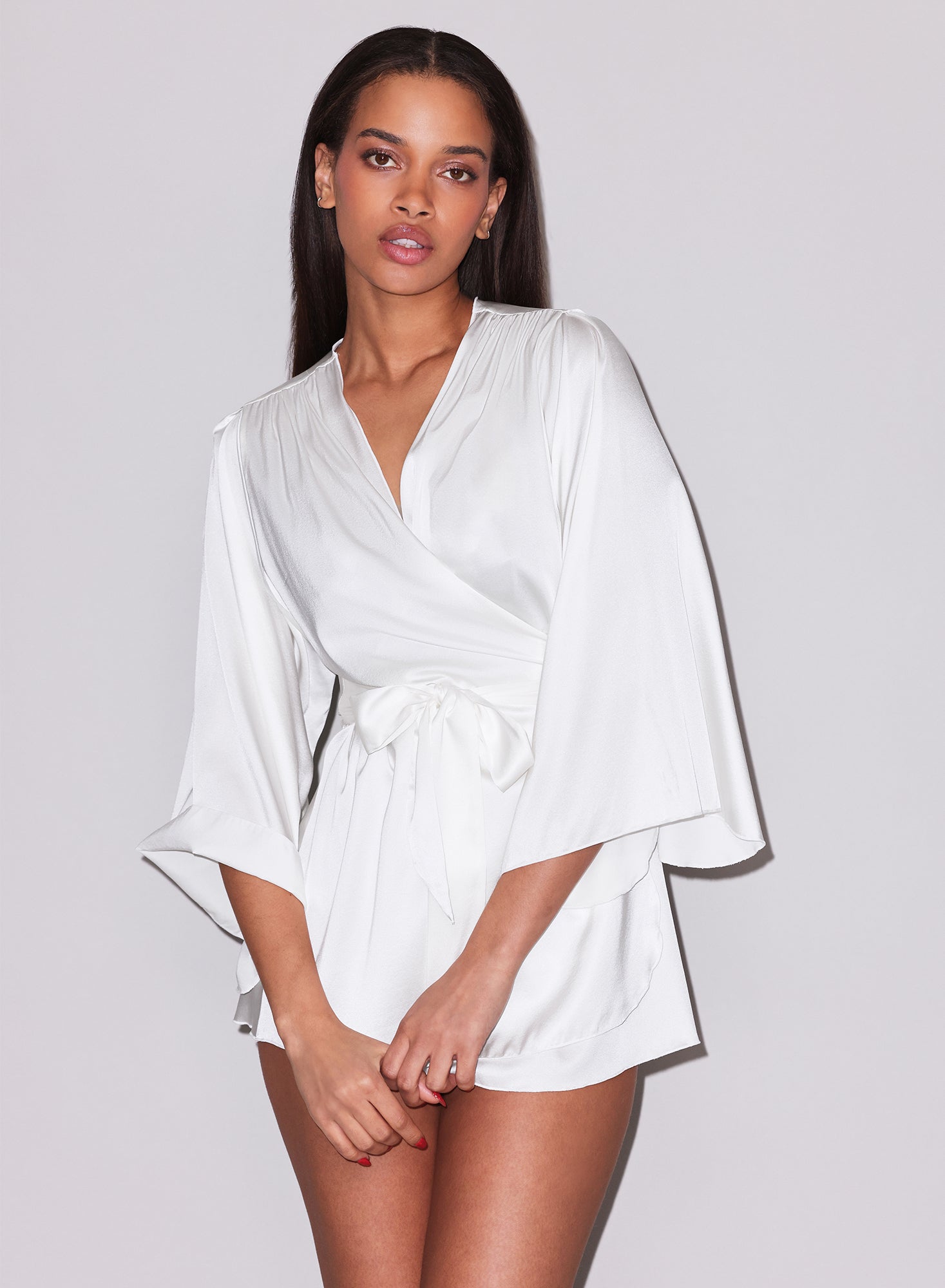 angel sleeve robe silk ivory 