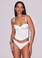 Charlotte Lace Thong in ivory- fleur du mal