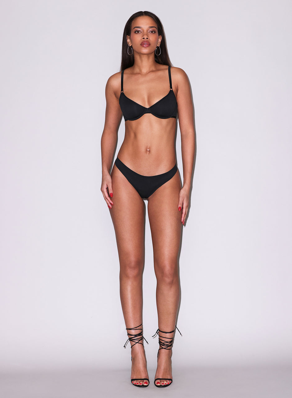 Black - Le Stretch Micro Demi Bra | Fleur du Mal