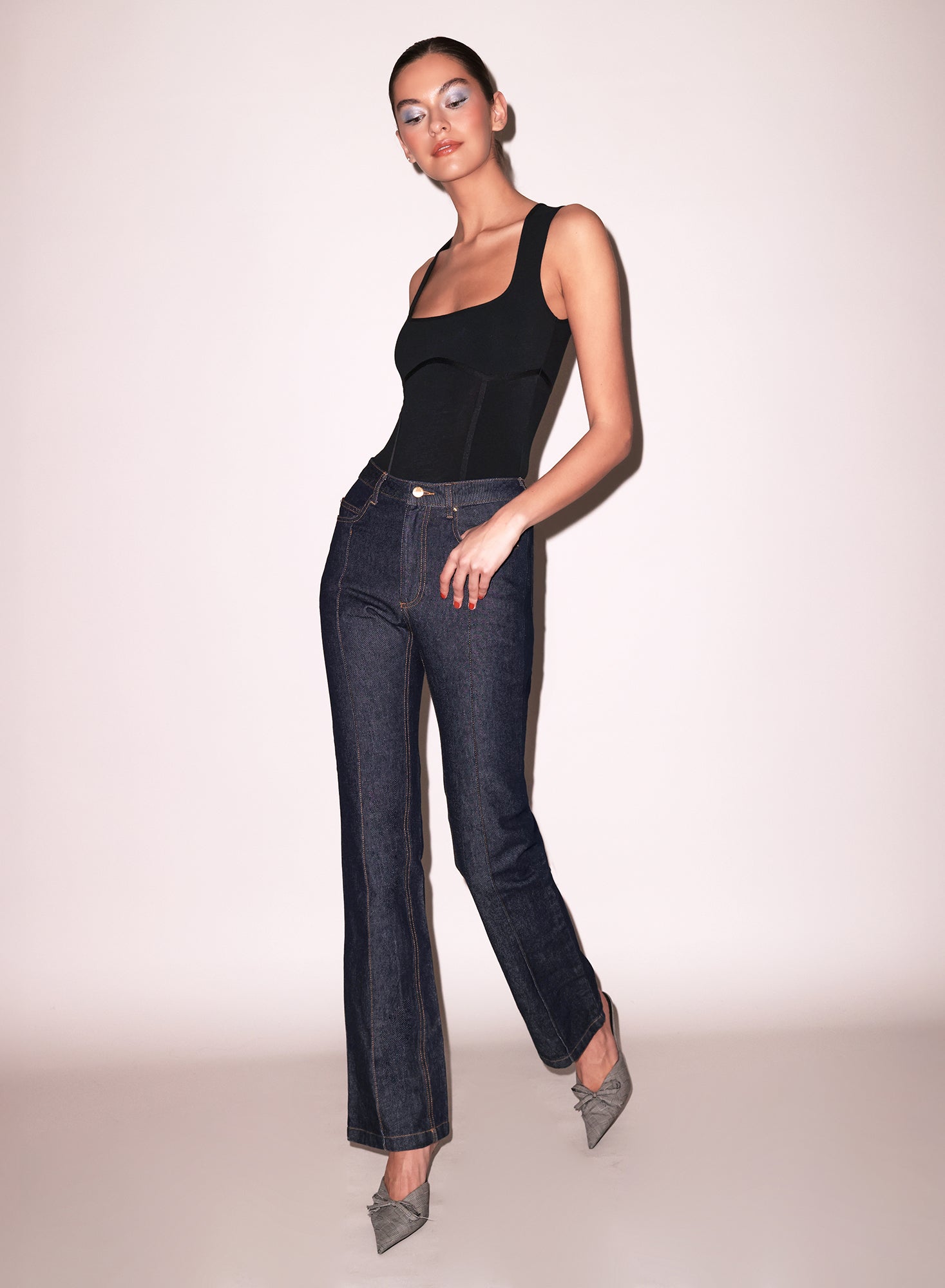 Organic Cotton Bodysuit & Rider Jeans-flat