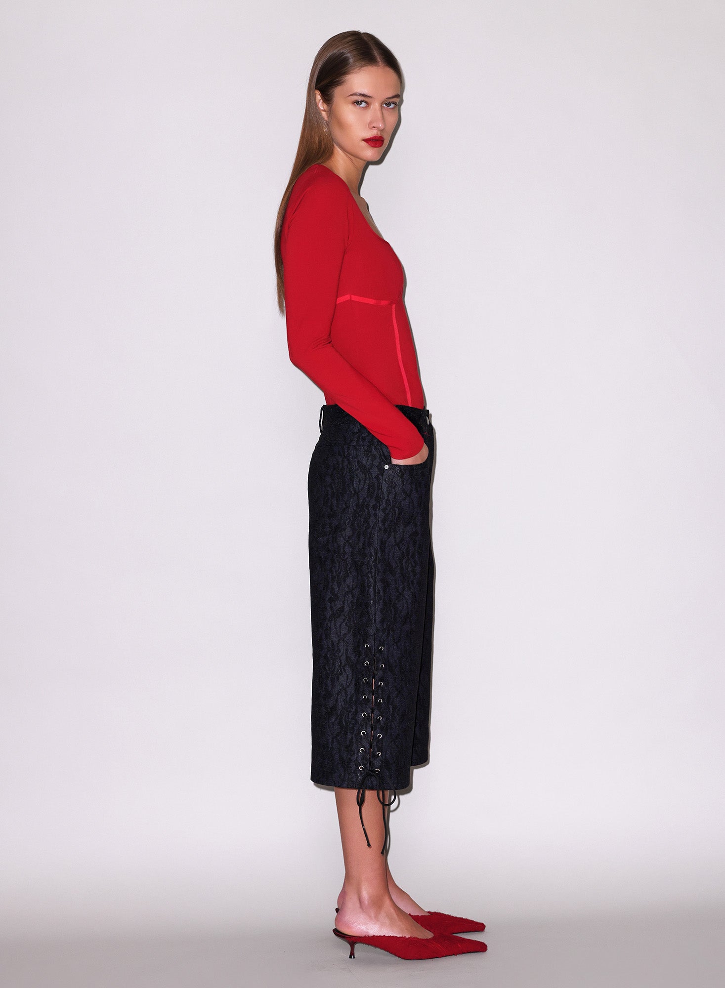 Lace Denim Culotte-Fleur du Mal