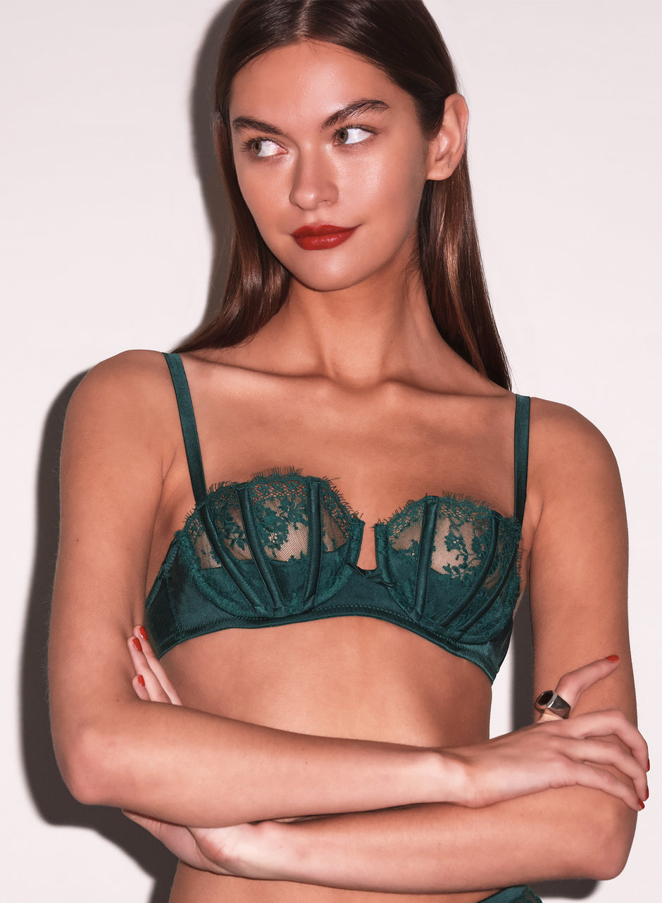 Evergreen - Frankie Lace Boned Balconette | Fleur du Mal
